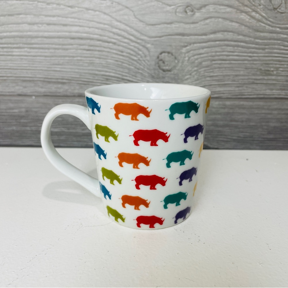 Colorful Rhinoceros Coffee Mug by Clicks Porcelain